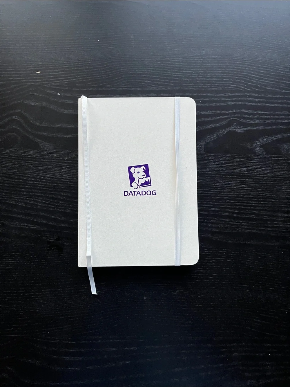 Paperage Datadog Hardcover Lined Journal Notebook White 5.7x8 Elastic Pocket